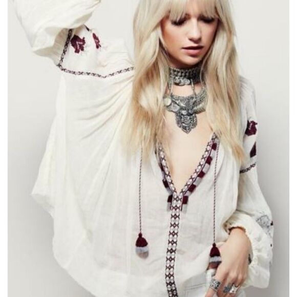 Free People FP One Marishka  Linen/ Cotton blouse Size XS - Picture 1 of 8